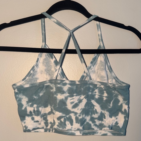 Colsie Teal and White Tie-Dye Bralette - Picture 3 of 4